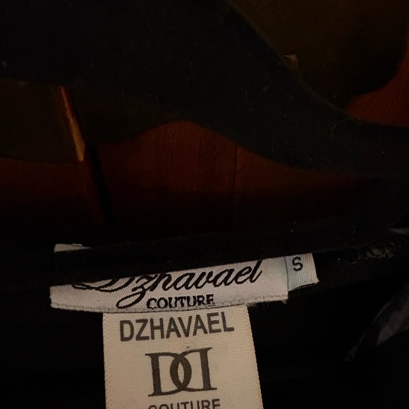 Dzhavael Couture black printed long cardigan tunic sweater small artsy - Picture 2 of 7